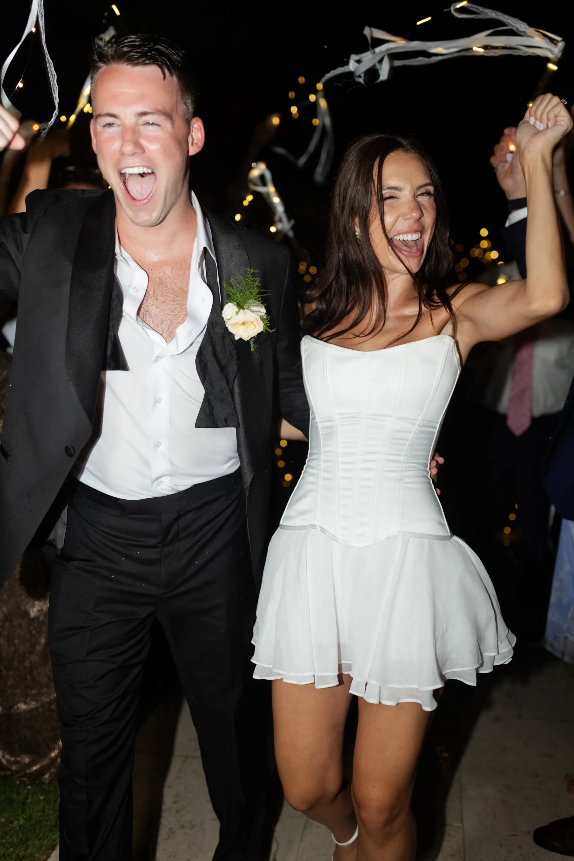 Laughing through the ribbons on the way out
