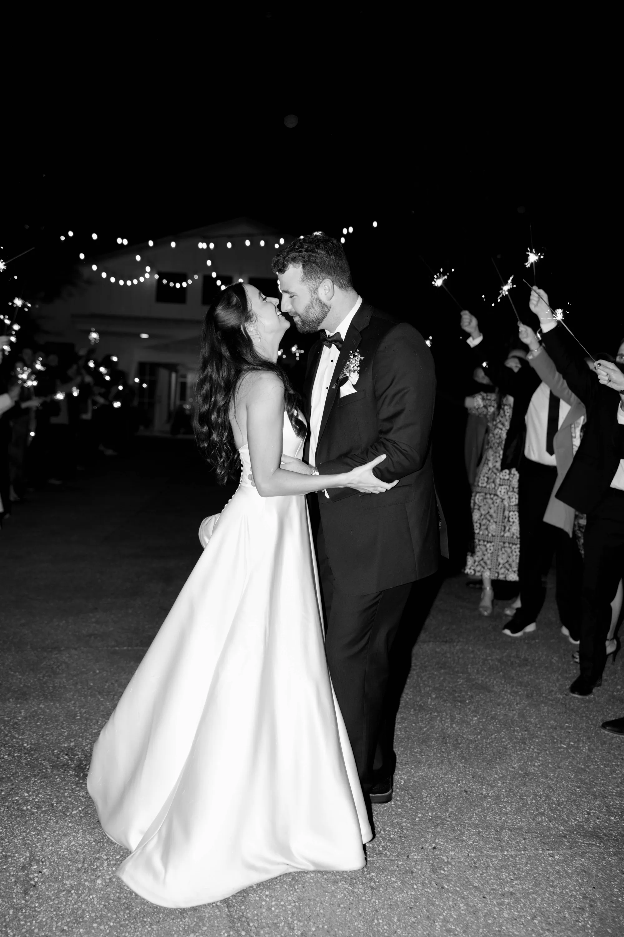 The sparkler exit, in black and white